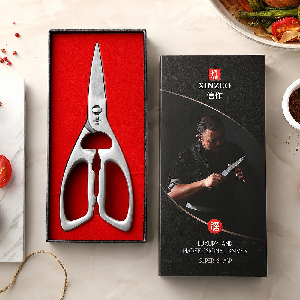 Küchenschere, Japanische Kitchen Scissors, Multifunktionale Geflügelschere, Spülmaschinenfest, für Fleisch, Fisch, Huhn, Meeresfrüchte