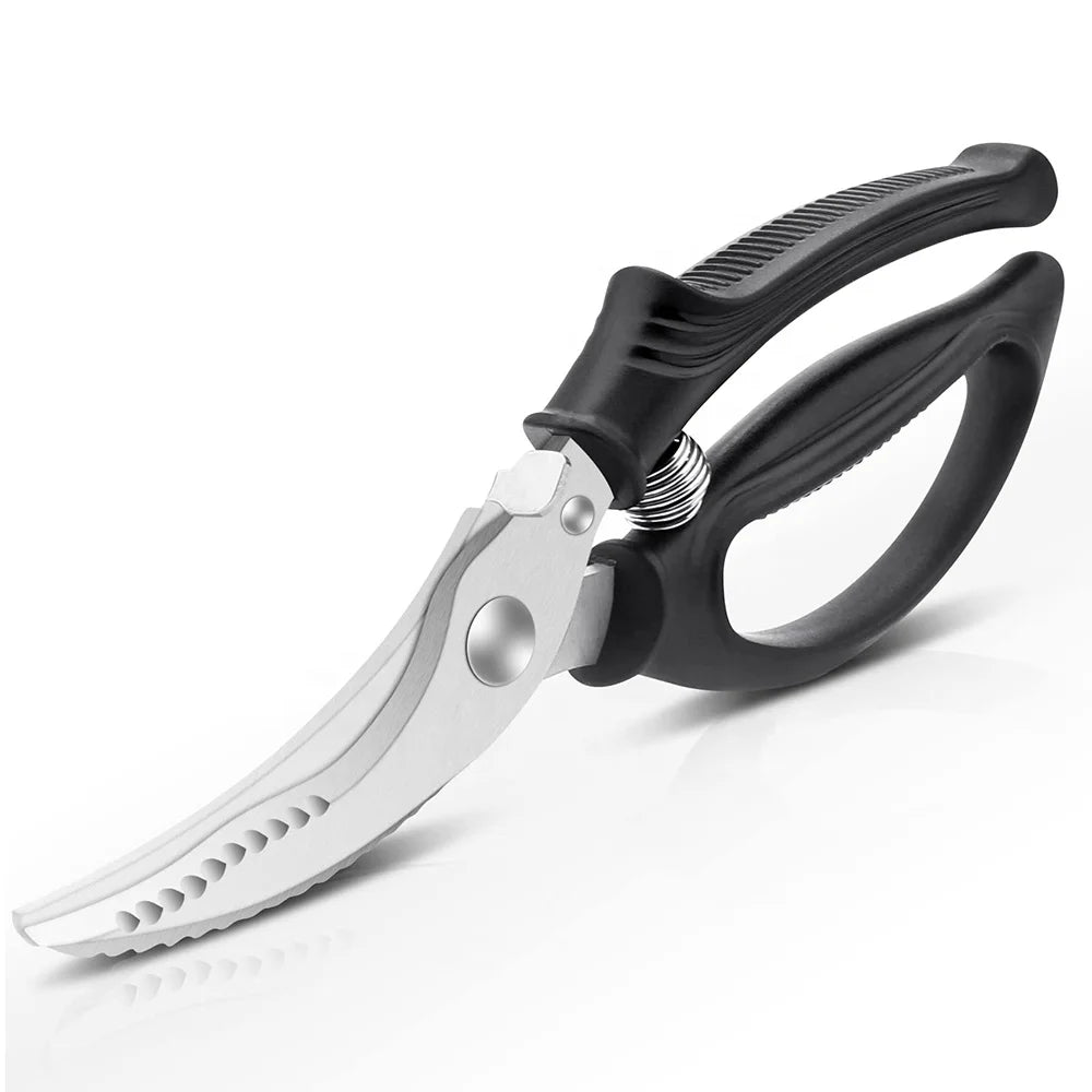 Geflügelschere Profi, Küchenschere,Fleischschere, Robustes Huhn mit Rutschfestem Griff und Sicherheitsverschluss, Fleischschere für Fleisch, Huhn, Knochen, Geflügel, Federbelastet