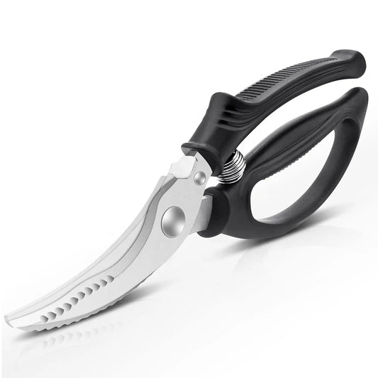 Geflügelschere Profi, Küchenschere,Fleischschere, Robustes Huhn mit Rutschfestem Griff und Sicherheitsverschluss, Fleischschere für Fleisch, Huhn, Knochen, Geflügel, Federbelastet